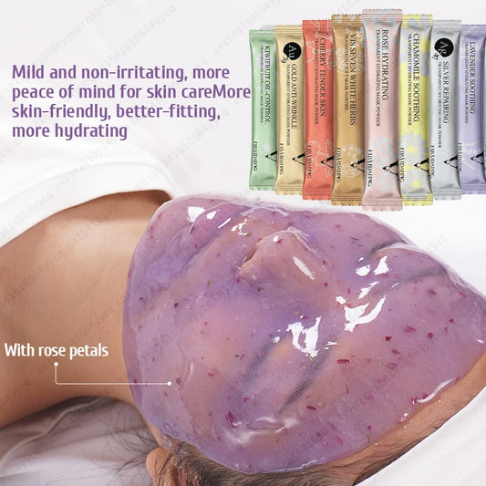 Hydro Jelly Mask Powder – Moisturizing Peel-Off Rubber Mask | Whitening, Rose, Collagen | DIY Spa Facial for Glowing Skin