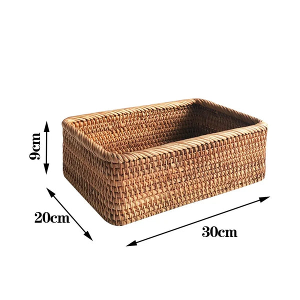 Hand-Woven Rattan Storage Basket