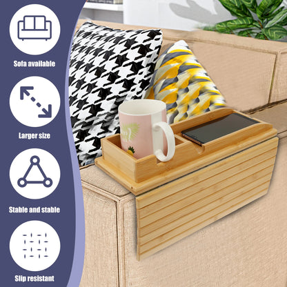 Bamboo Couch Cup Holder Tray