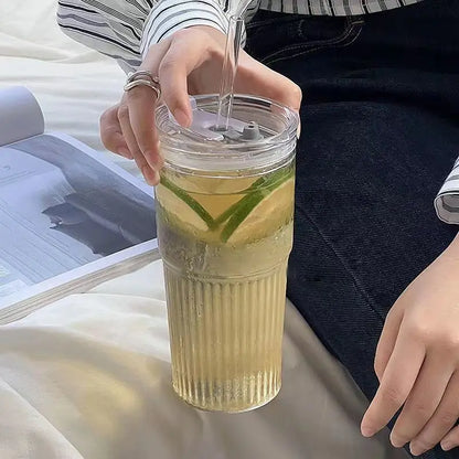 2PCS 600ml Stripe Glass