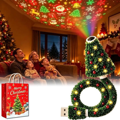 USB Christmas Tree Projector Light with 6 Festive Patterns