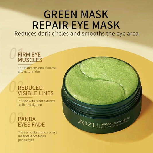 Avocado & Golden Collagen Eye Mask – 60/120pcs | Anti-Dark Circles, Puffiness & Firming Hydrating Eye Patches