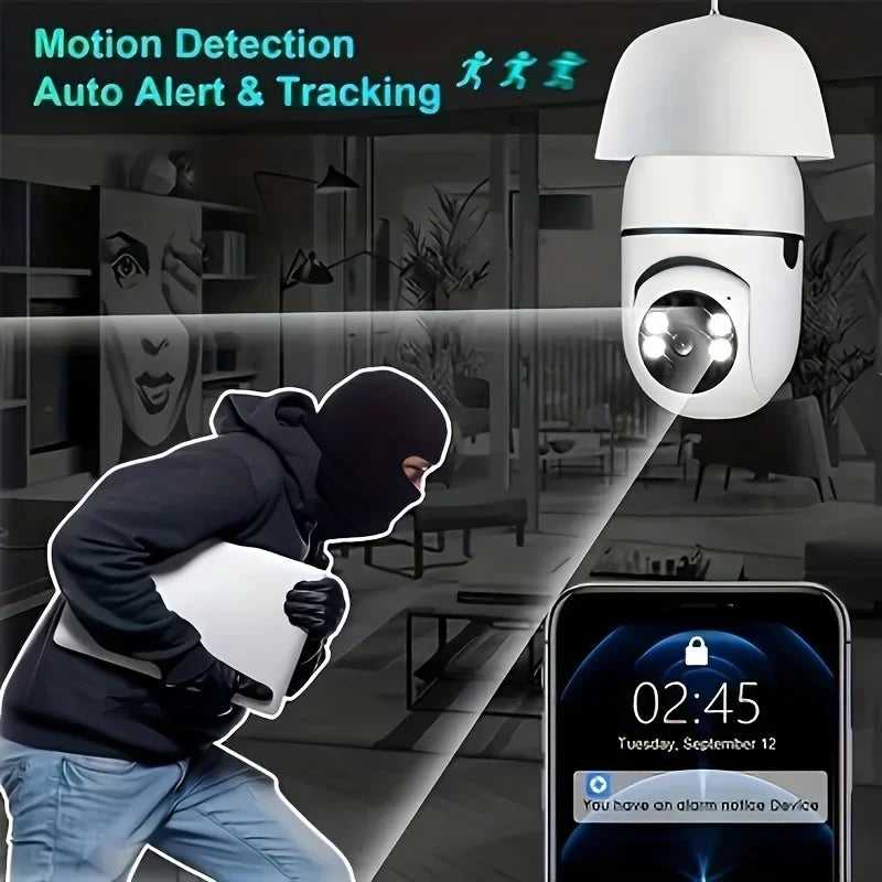 BoyKeep D115 360° WiFi Security Camera – E27 Bulb Socket, 5GHz, Indoor & Outdoor