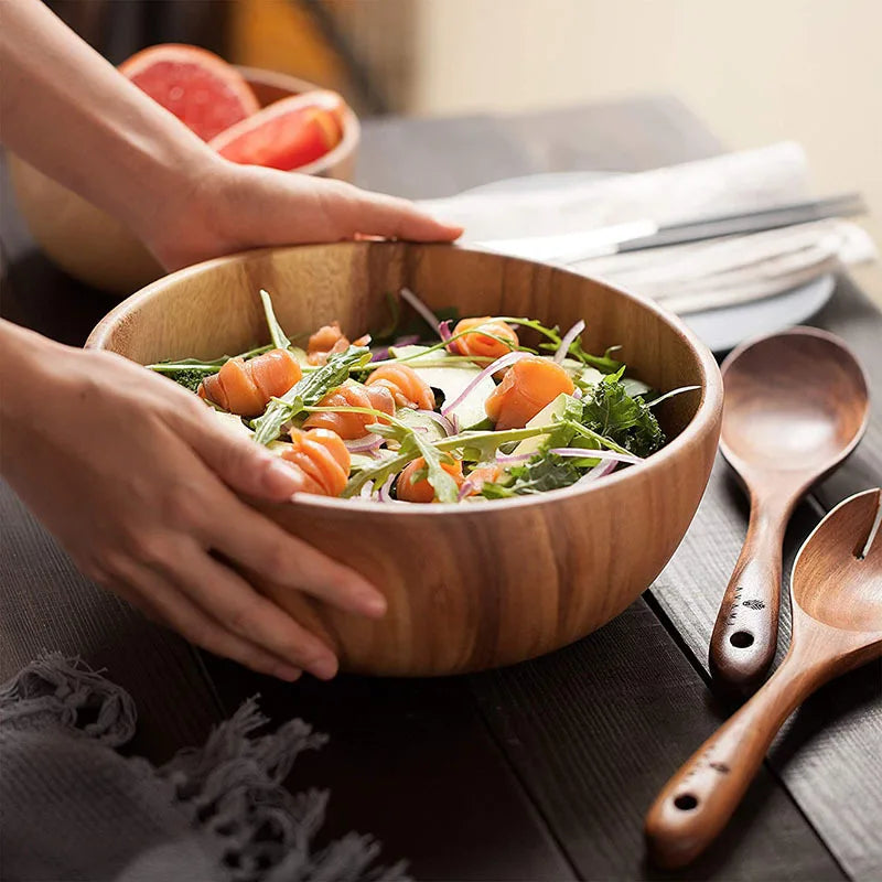 Japanese-Style Acacia Wooden Bowl