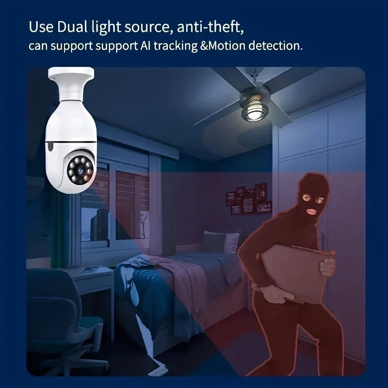BoyKeep D115 360° WiFi Security Camera – E27 Bulb Socket, 5GHz, Indoor & Outdoor