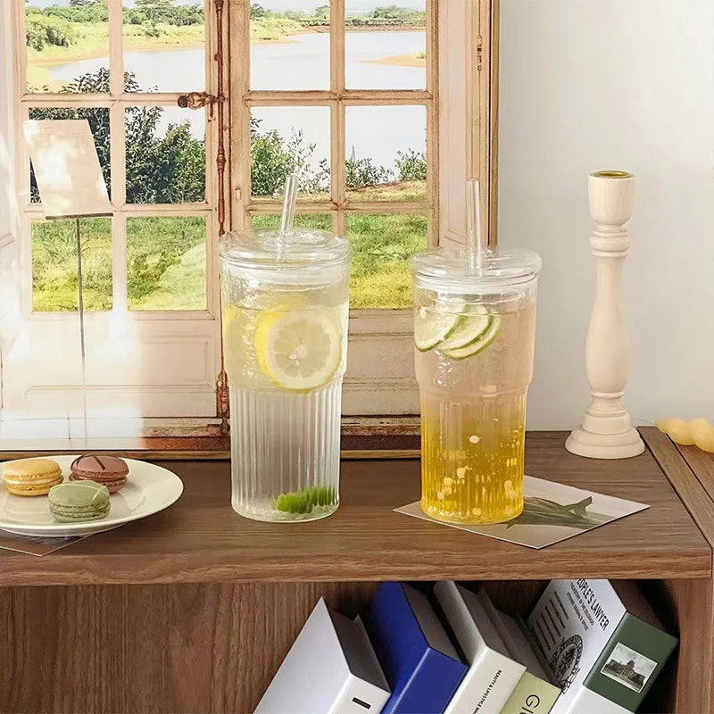 2PCS 600ml Stripe Glass