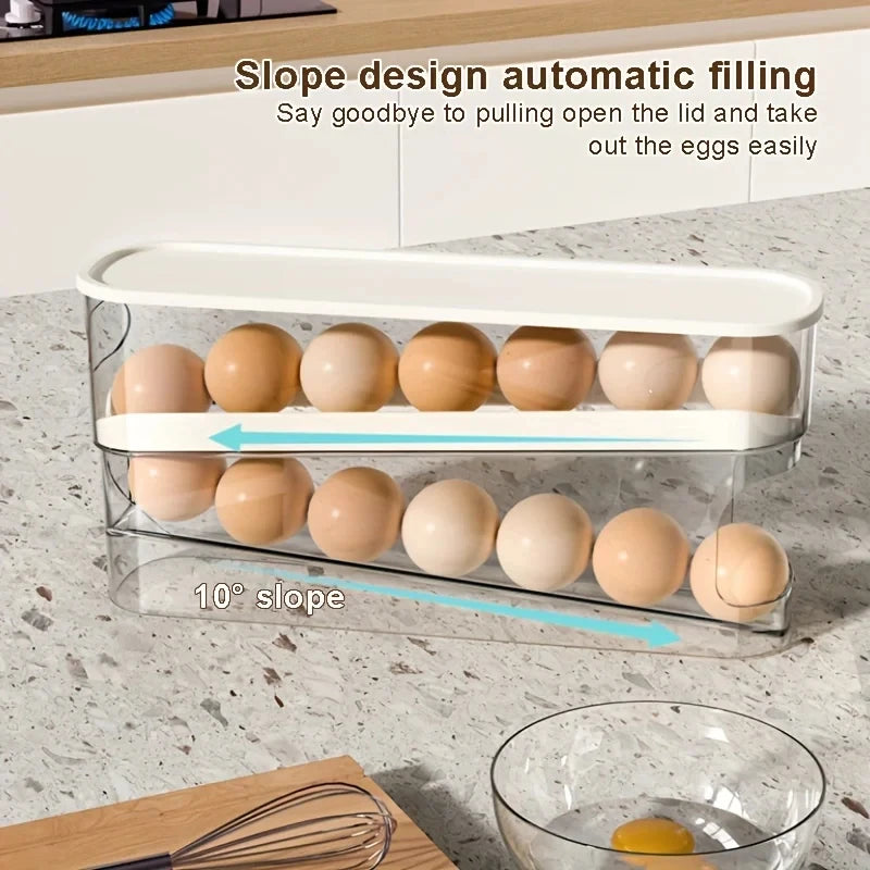 Bilayer Rolling Egg Organizer