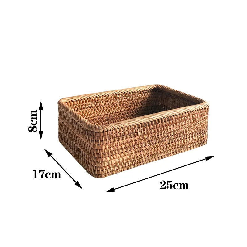 Hand-Woven Rattan Storage Basket