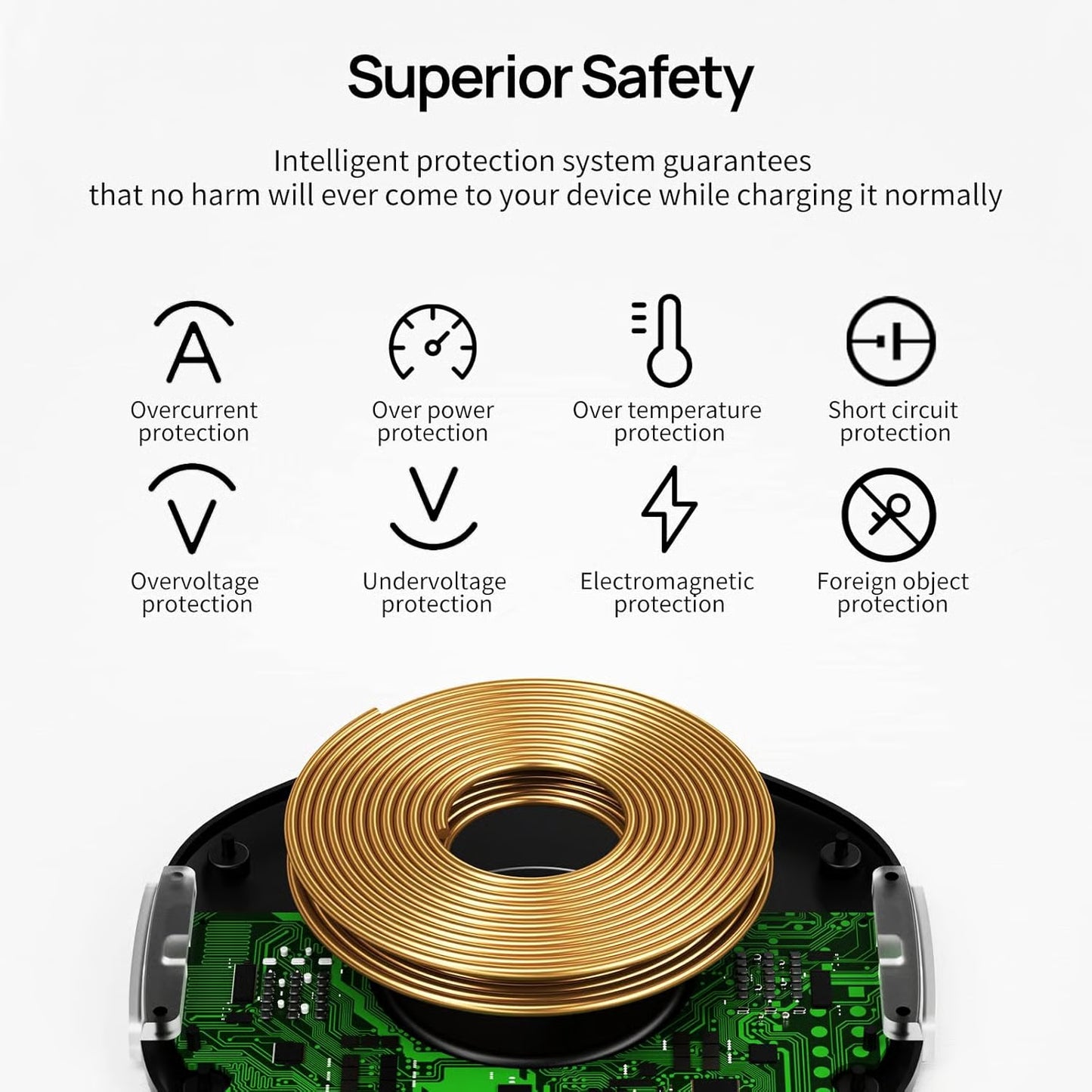Under Desk Wireless Charger - 15W Fast Charging