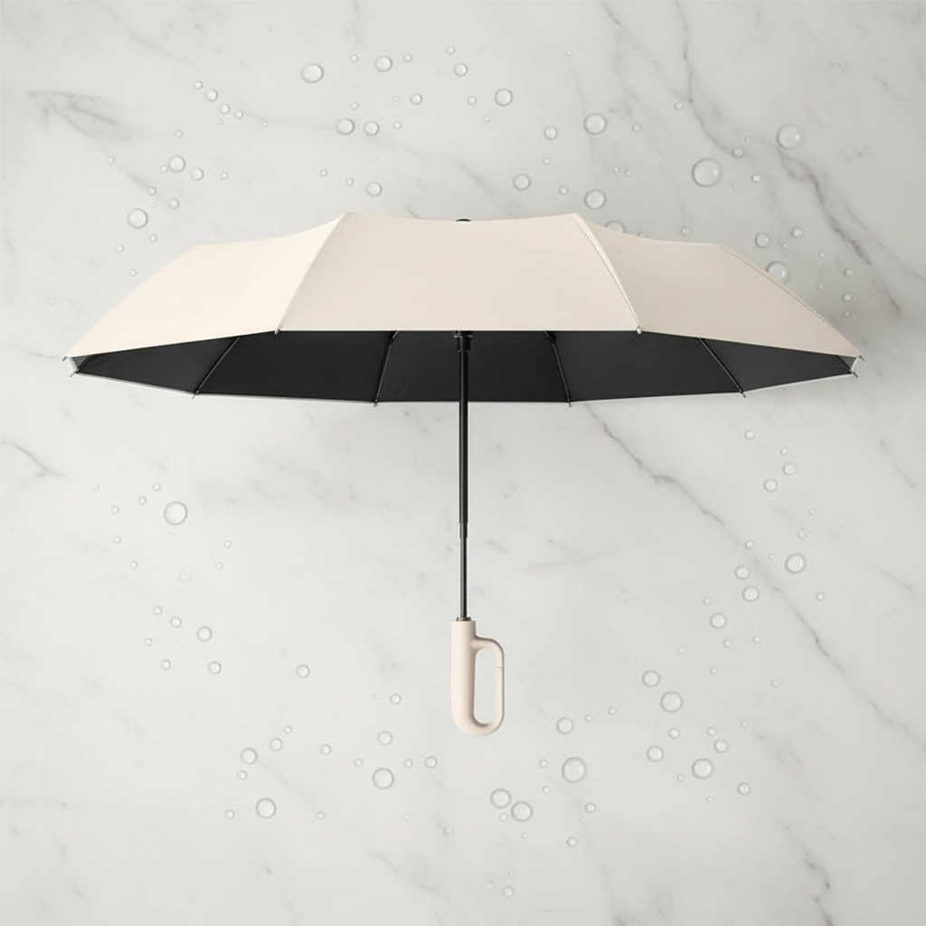 Flat lay guarda-chuva