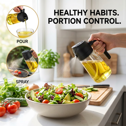 Smart 2-in-1 Glass Oil Sprayer & Dispenser