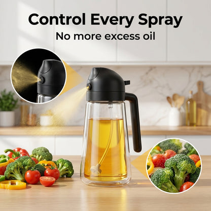 Smart 2-in-1 Glass Oil Sprayer & Dispenser