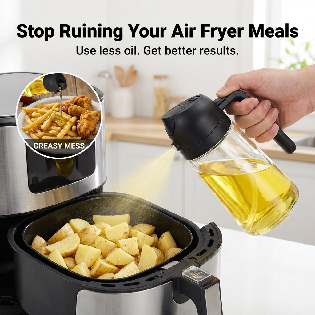 Smart 2-in-1 Glass Oil Sprayer & Dispenser