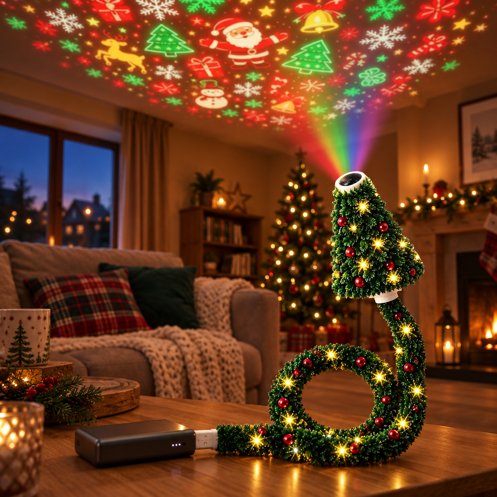 Nova imagem lifestyle do projetor de Natal